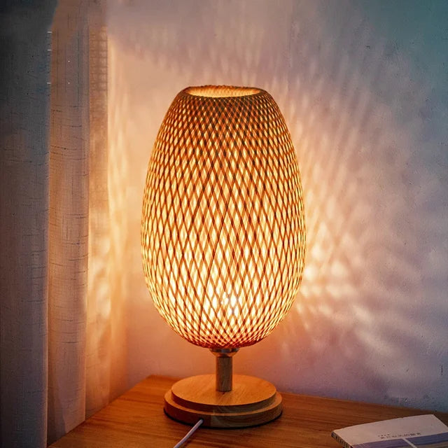 CALORA_ BambooCharm | Vintage Bamboe Tafellamp