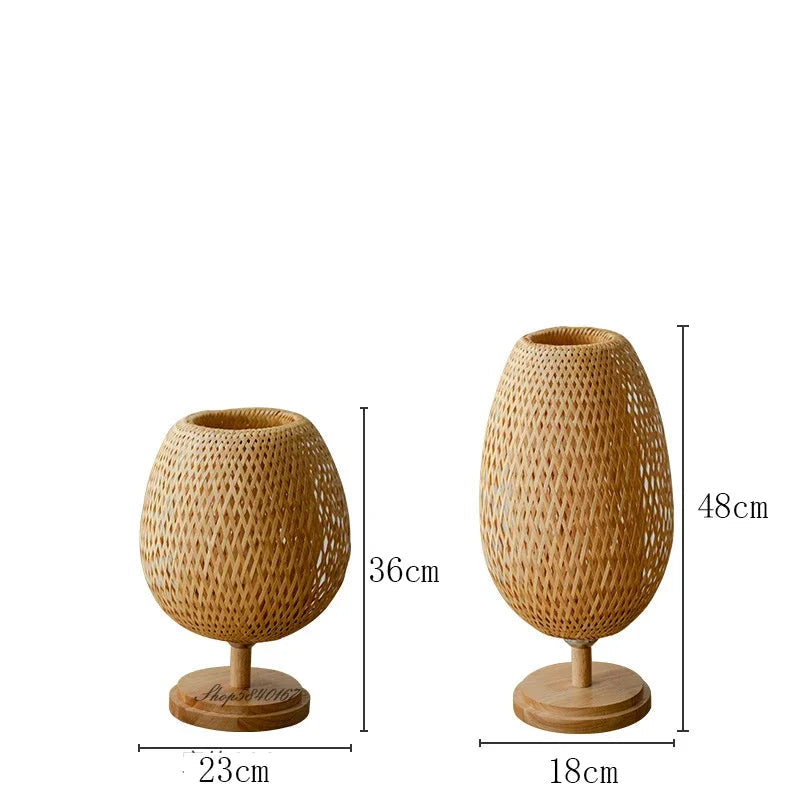 CALORA_ BambooCharm | Vintage Bamboe Tafellamp