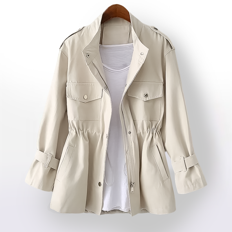 CALORA_ Bellandi | Middellange Trenchcoat met rits
