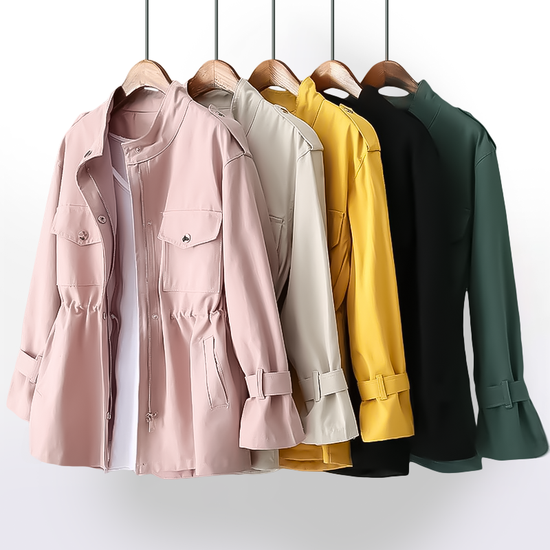 CALORA_ Bellandi | Middellange Trenchcoat met rits