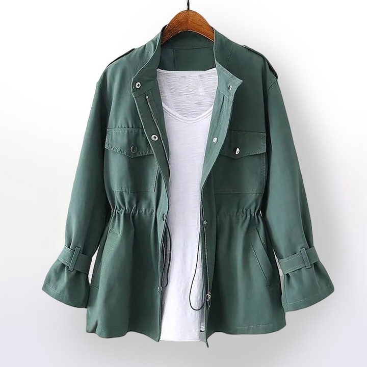 CALORA_ Bellandi | Middellange Trenchcoat met rits