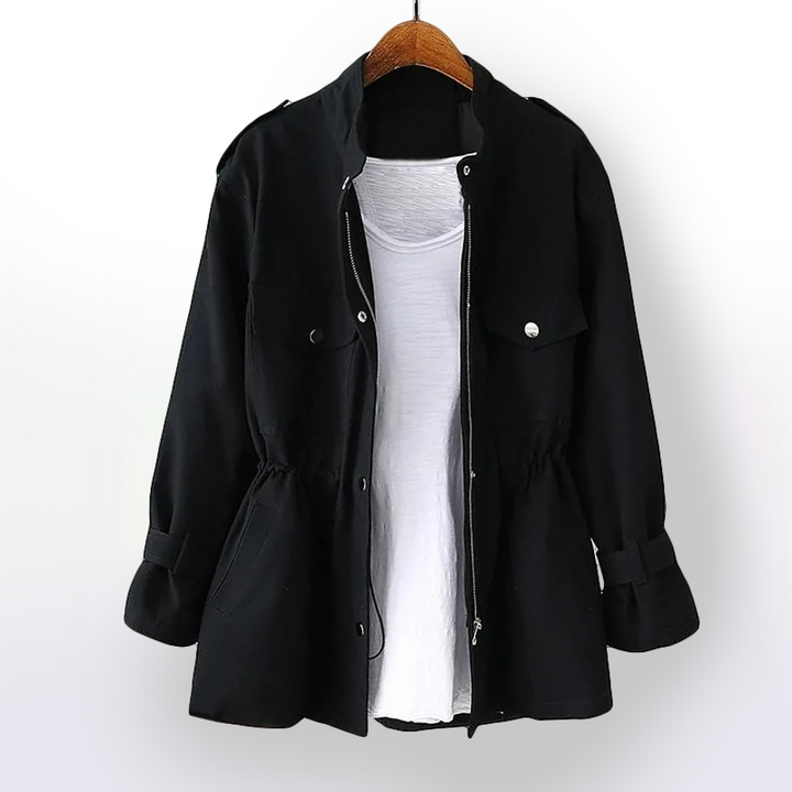 CALORA_ Bellandi | Middellange Trenchcoat met rits
