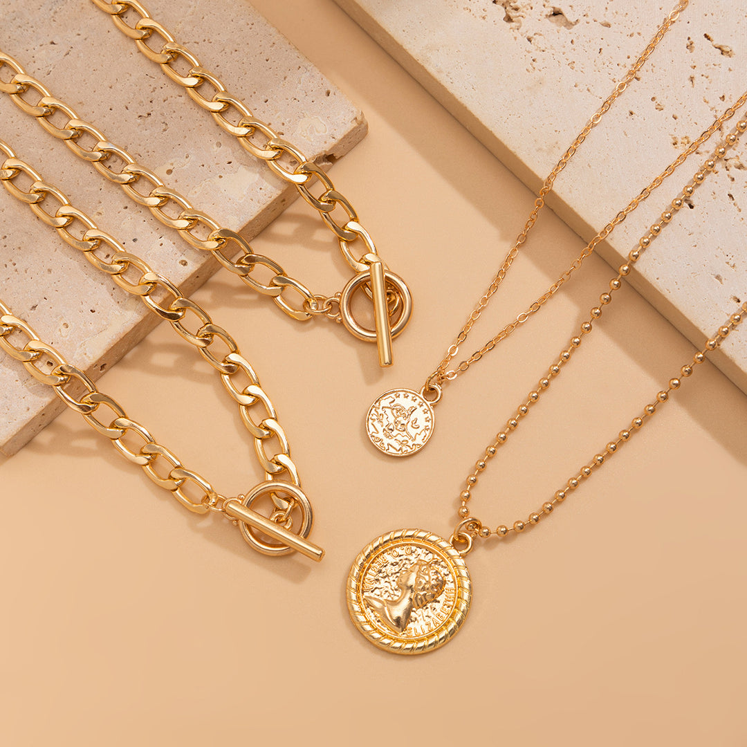 CALORA_ Boho Glamour Meerlaagse Kettingen Gift Set