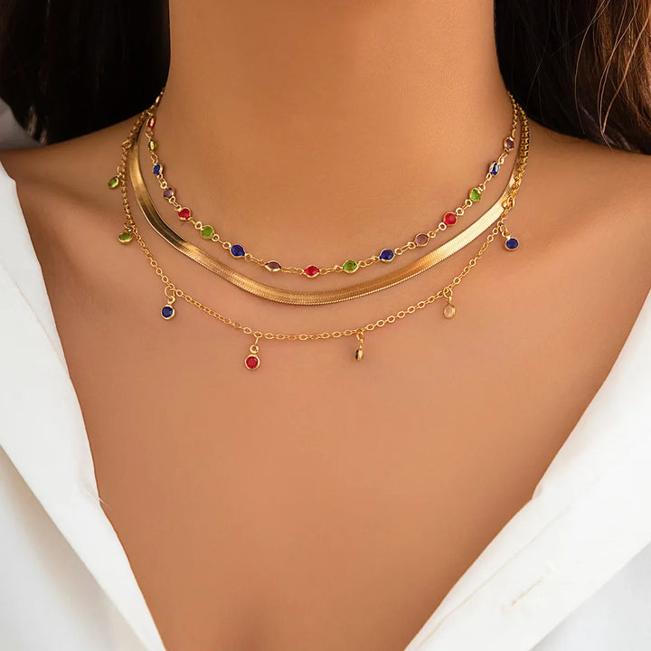 CALORA_ Boho Glamour Meerlaagse Kettingen Gift Set