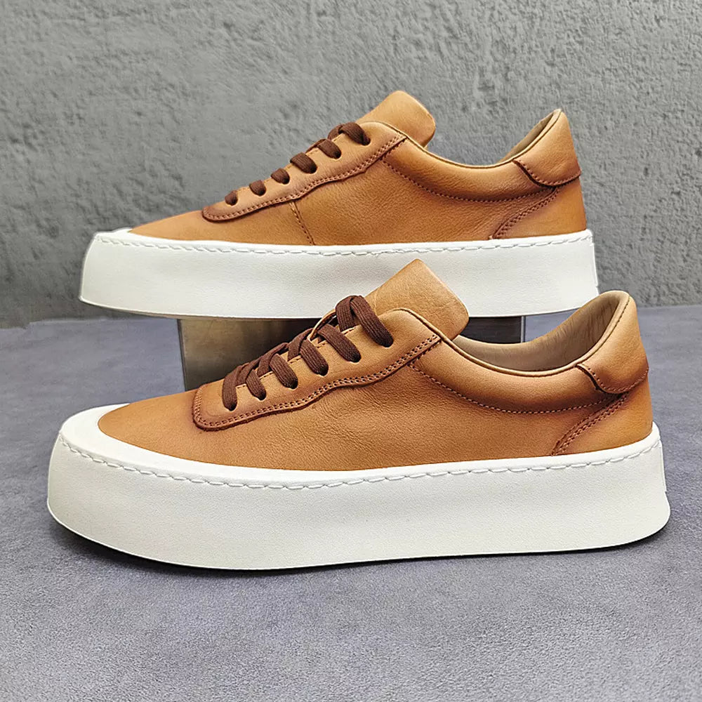 CALORA_ Bossélio | Leren Low-Top Sneakers