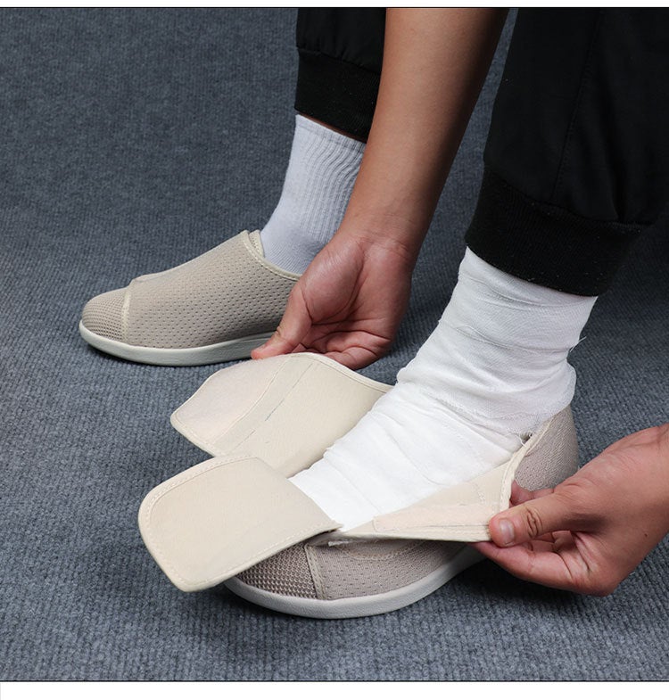 CALORA_ Brede Diabetische Schoenen voor Gezwollen Voeten met Ademend Bovenwerk