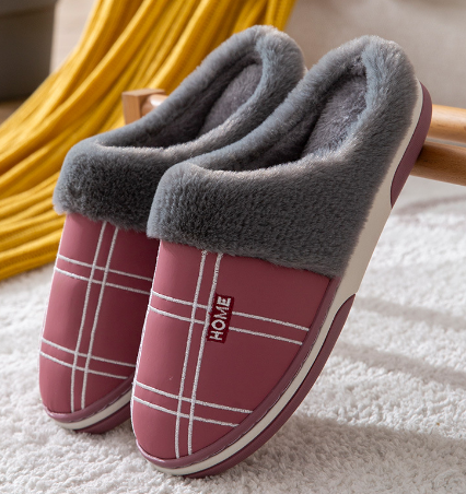 CALORA_ Bridgley | Warme geruite pluche 'Gentlemen's' Pantoffels
