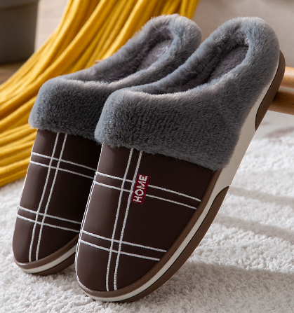 CALORA_ Bridgley | Warme geruite pluche 'Gentlemen's' Pantoffels