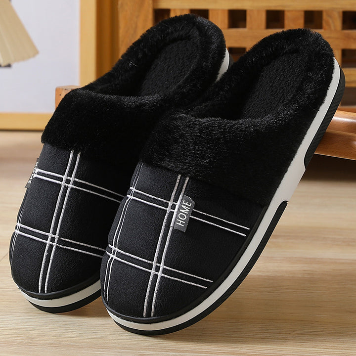 CALORA_ Bridgley | Warme geruite pluche 'Gentlemen's' Pantoffels