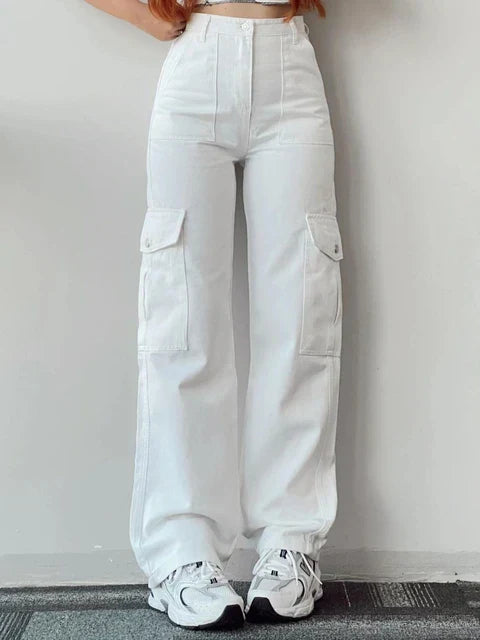 CALORA_ Cargo Broek met 3D zakken voor dames