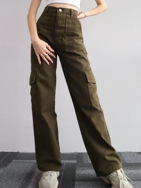 CALORA_ Cargo Broek met 3D zakken voor dames