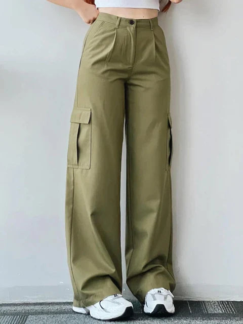 CALORA_ Cargo Broek met 3D zakken voor dames
