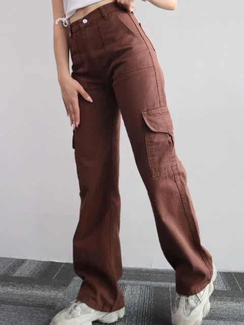 CALORA_ Cargo Broek met 3D zakken voor dames