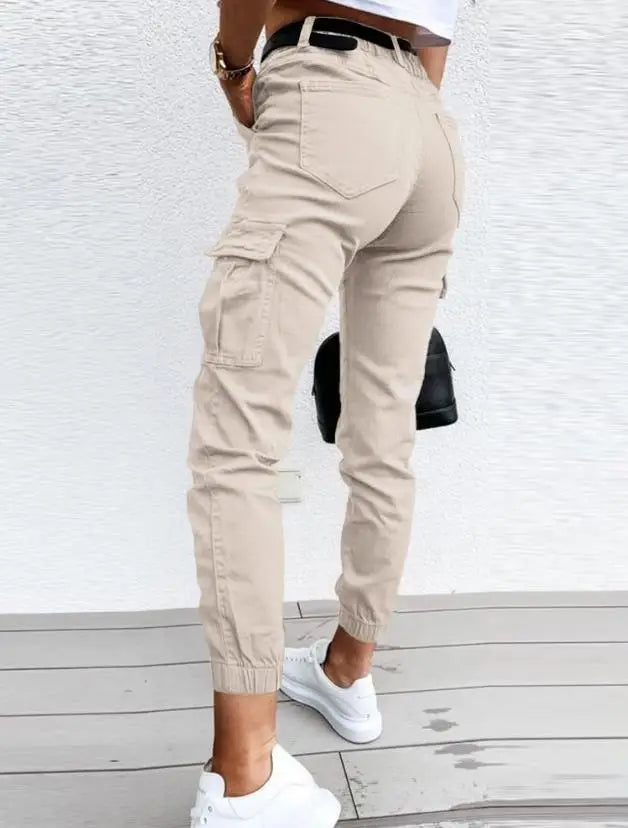 CALORA_ Cargo Broek met Hoge Taille voor Dames