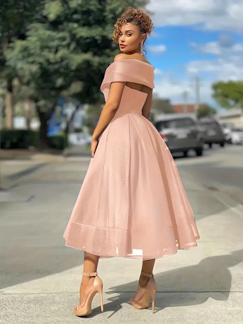 CALORA_ Cartiéna | Stijlvolle Strapless Bruilloft Feestjurk met Spirit