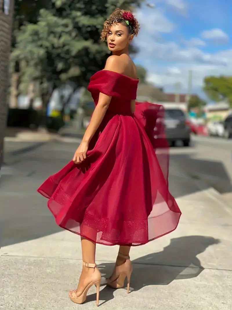 CALORA_ Cartiéna | Stijlvolle Strapless Bruilloft Feestjurk met Spirit
