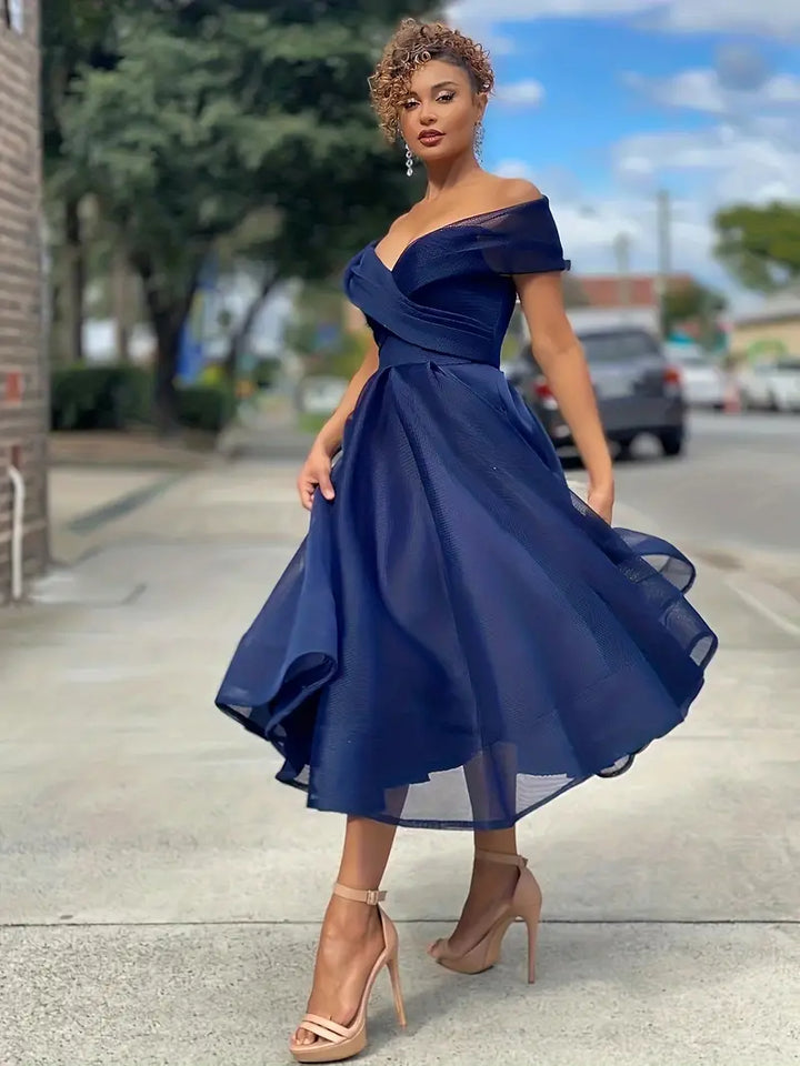 CALORA_ Cartiéna | Stijlvolle Strapless Bruilloft Feestjurk met Spirit