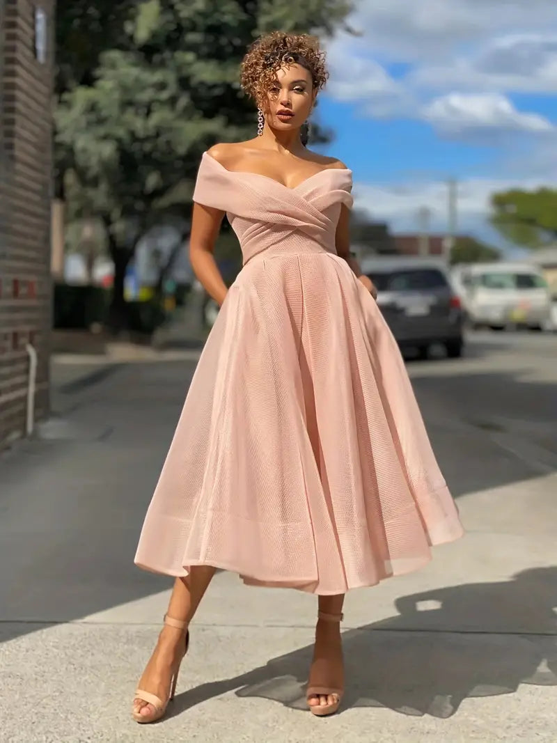 CALORA_ Cartiéna | Stijlvolle Strapless Bruilloft Feestjurk met Spirit