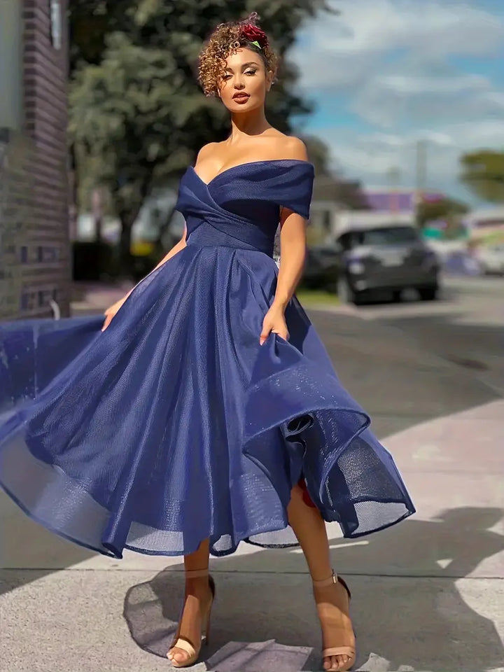 CALORA_ Cartiéna | Stijlvolle Strapless Bruilloft Feestjurk met Spirit