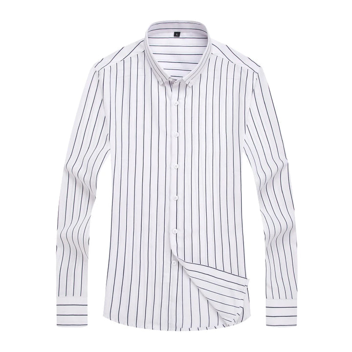 CALORA_ Casual Gestreept Overhemd Shirt voor Mannen met Lange Mouwen Slim Fit