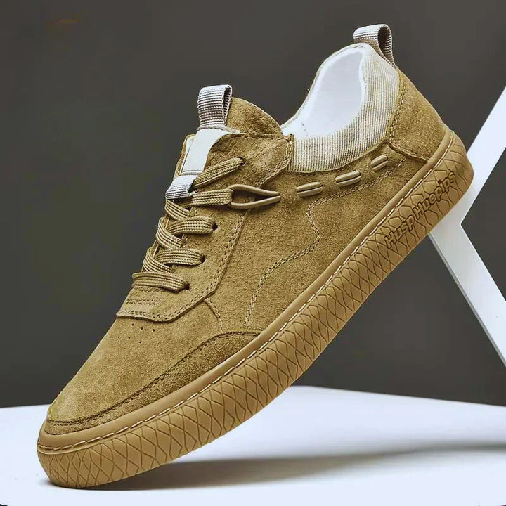 CALORA_ Casual Suède Sneakers met Textuur Zool
