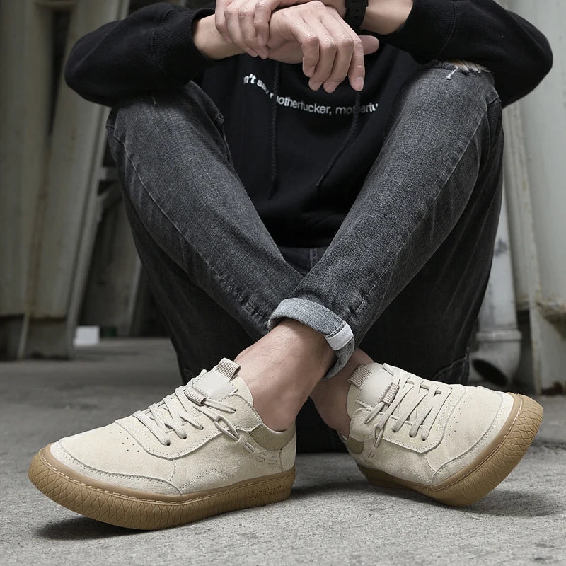 CALORA_ Casual Suède Sneakers met Textuur Zool