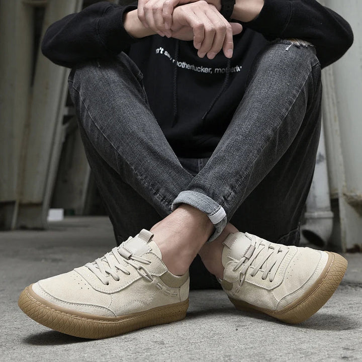 CALORA_ Casual Suède Sneakers met Textuur Zool