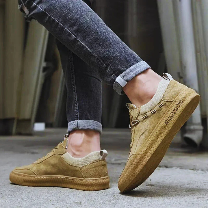 CALORA_ Casual Suède Sneakers met Textuur Zool