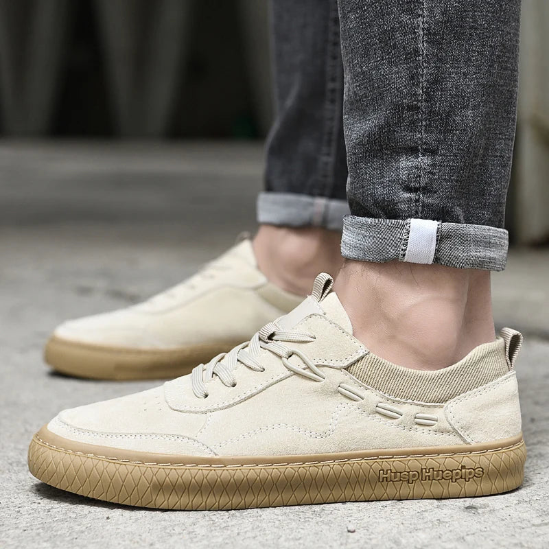 CALORA_ Casual Suède Sneakers met Textuur Zool