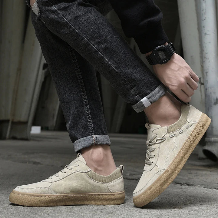 CALORA_ Casual Suède Sneakers met Textuur Zool