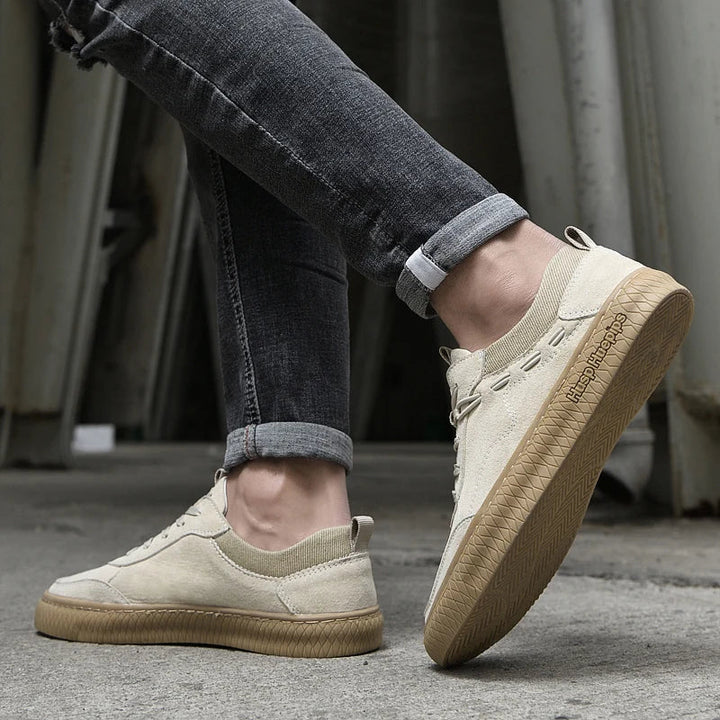 CALORA_ Casual Suède Sneakers met Textuur Zool