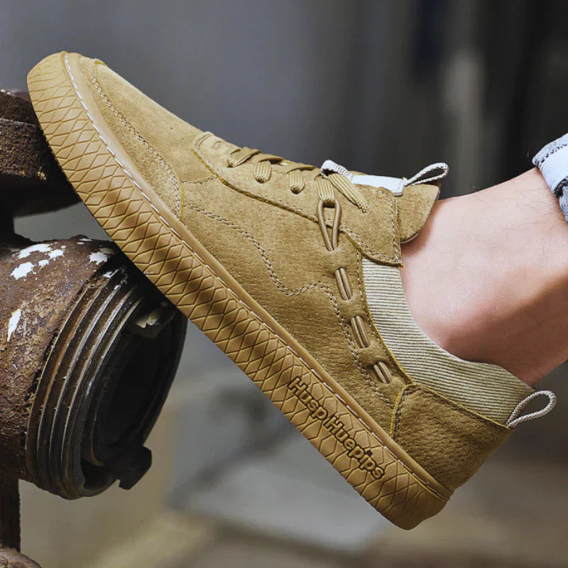 CALORA_ Casual Suède Sneakers met Textuur Zool