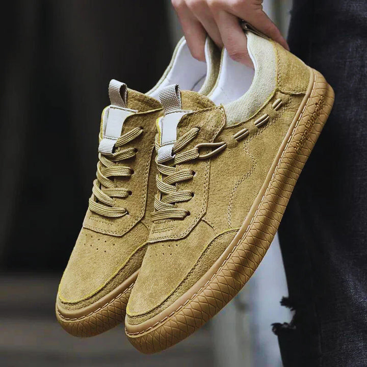 CALORA_ Casual Suède Sneakers met Textuur Zool