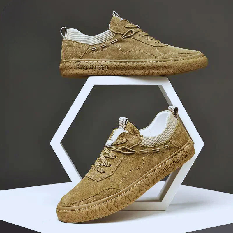 CALORA_ Casual Suède Sneakers met Textuur Zool