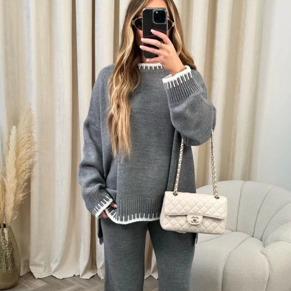CALORA_ Casual Tweedelige Set met Lange Mouwen van Zachte Viscose