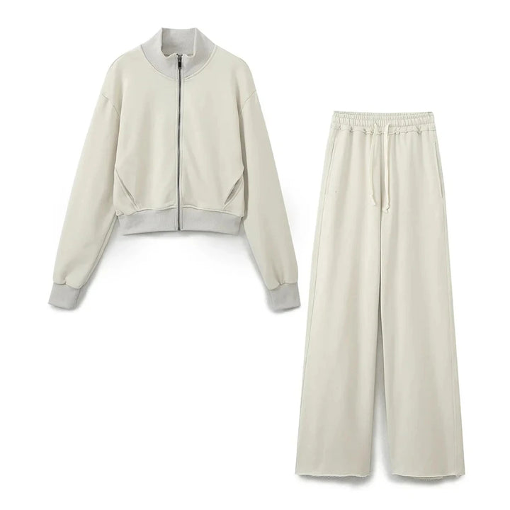 CALORA_ Casual Vrouwen Bomberjas en Broek Joggingspak Set