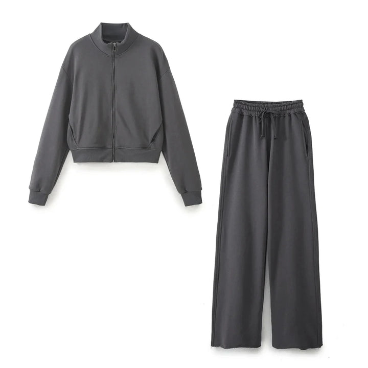 CALORA_ Casual Vrouwen Bomberjas en Broek Joggingspak Set