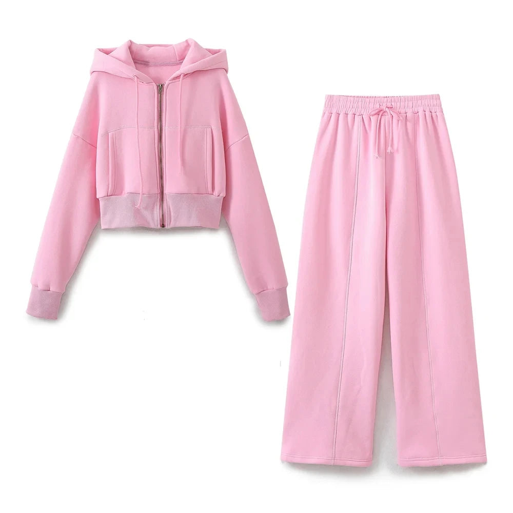 CALORA_ Casual Vrouwen Bomberjas en Broek Joggingspak Set
