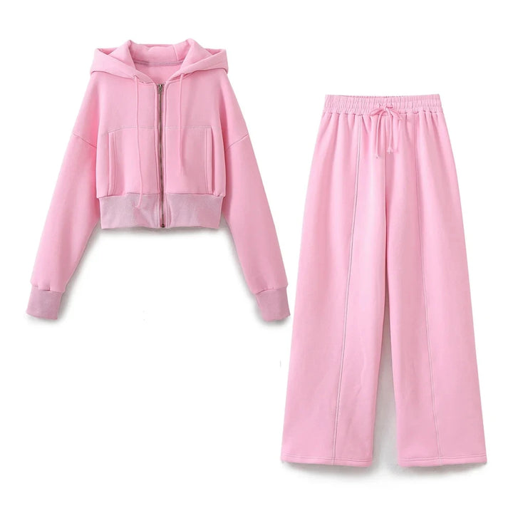 CALORA_ Casual Vrouwen Bomberjas en Broek Joggingspak Set