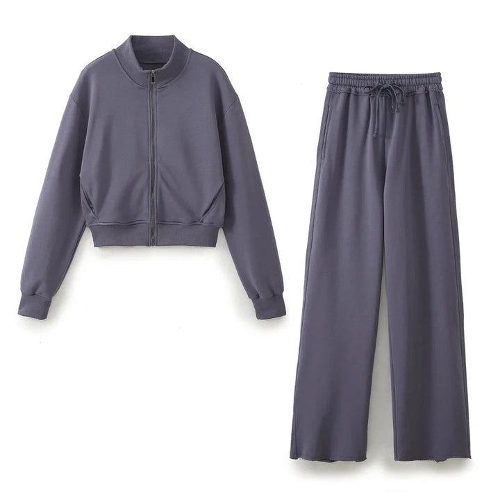 CALORA_ Casual Vrouwen Bomberjas en Broek Joggingspak Set