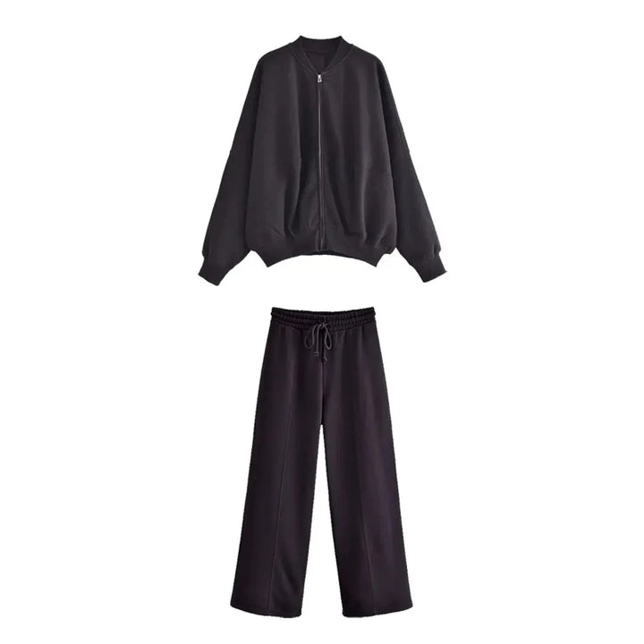 CALORA_ Casual Vrouwen Bomberjas en Broek Joggingspak Set
