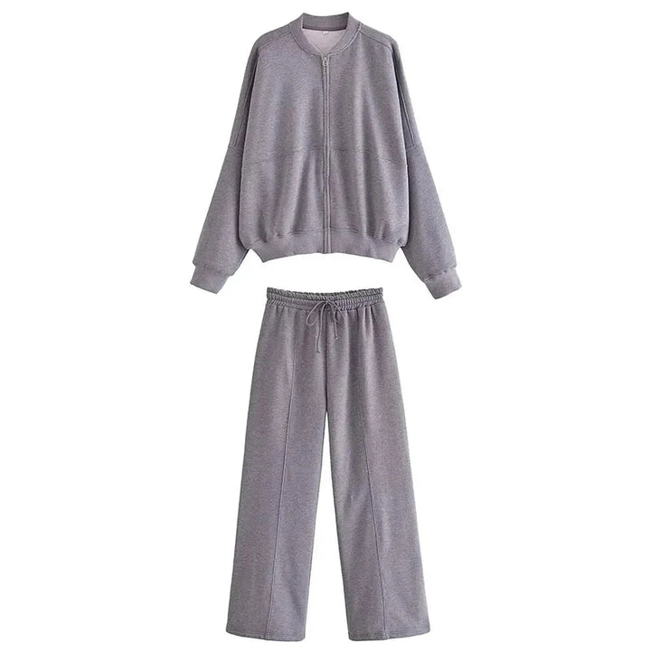 CALORA_ Casual Vrouwen Bomberjas en Broek Joggingspak Set