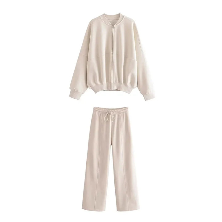 CALORA_ Casual Vrouwen Bomberjas en Broek Joggingspak Set