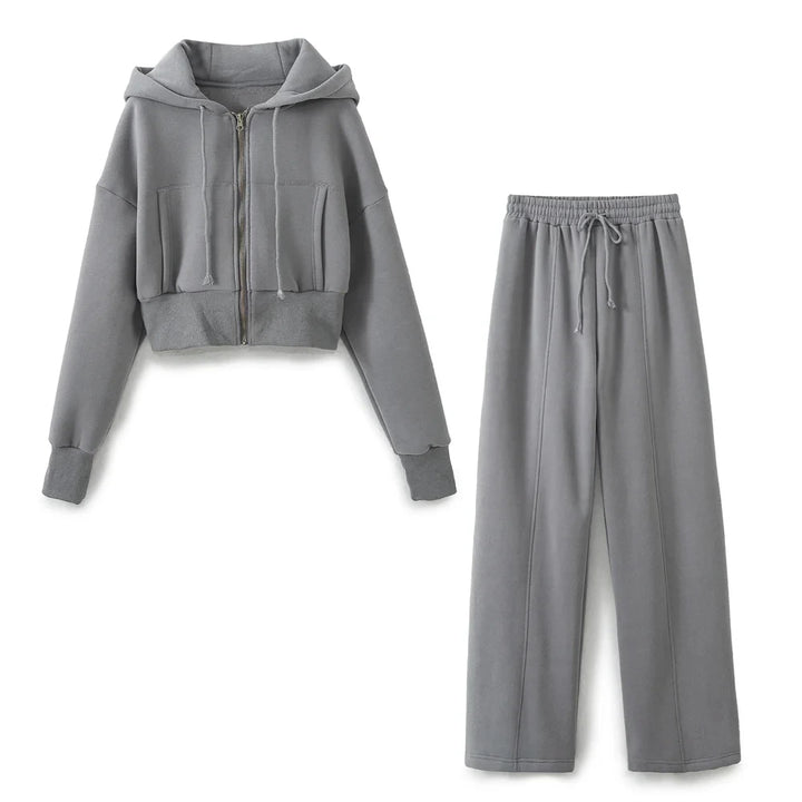 CALORA_ Casual Vrouwen Bomberjas en Broek Joggingspak Set
