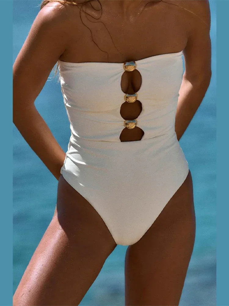 CALORA_ Chic en Verleidelijk Elegant Tankini Badpak met cut-out