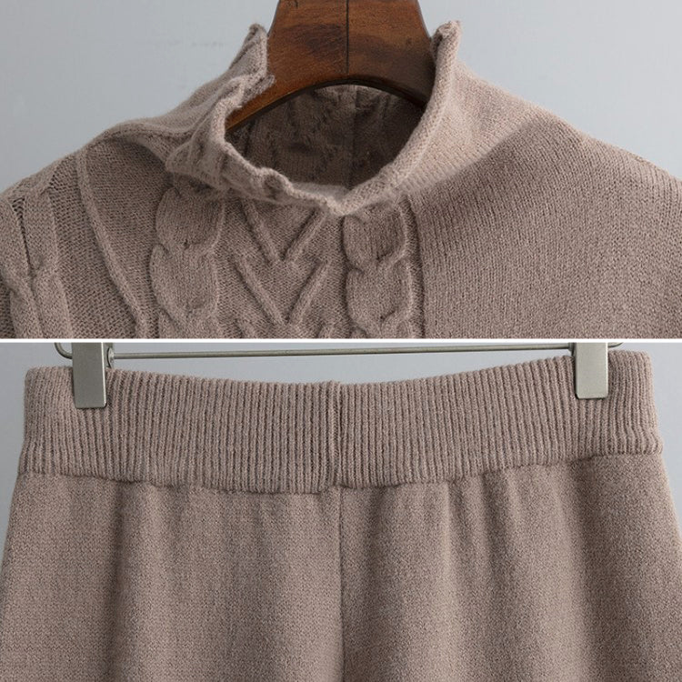 CALORA_ Chique wijde broek lange mouwen trui 2-delige set