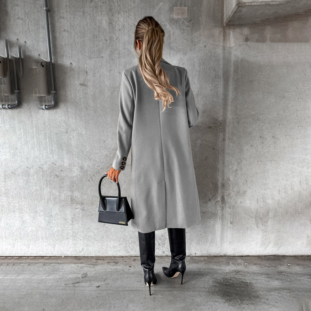 CALORA_ Clare | Dames winter trenchcoat met dubbele rij knopen