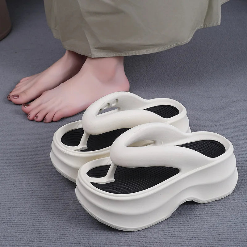 CALORA_ Comfortabele Antislip Slippers Flip Flops Met Dikke EVA Zool Voor Vrouwen