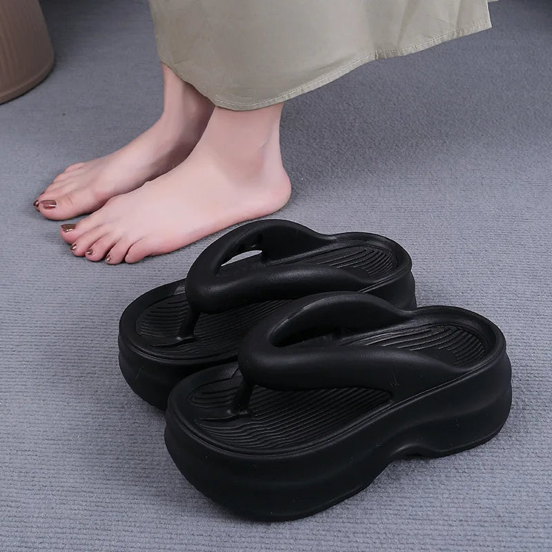 CALORA_ Comfortabele Antislip Slippers Flip Flops Met Dikke EVA Zool Voor Vrouwen