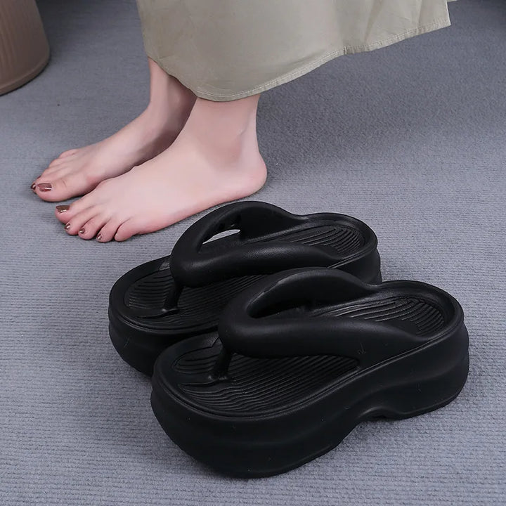 CALORA_ Comfortabele Antislip Slippers Flip Flops Met Dikke EVA Zool Voor Vrouwen